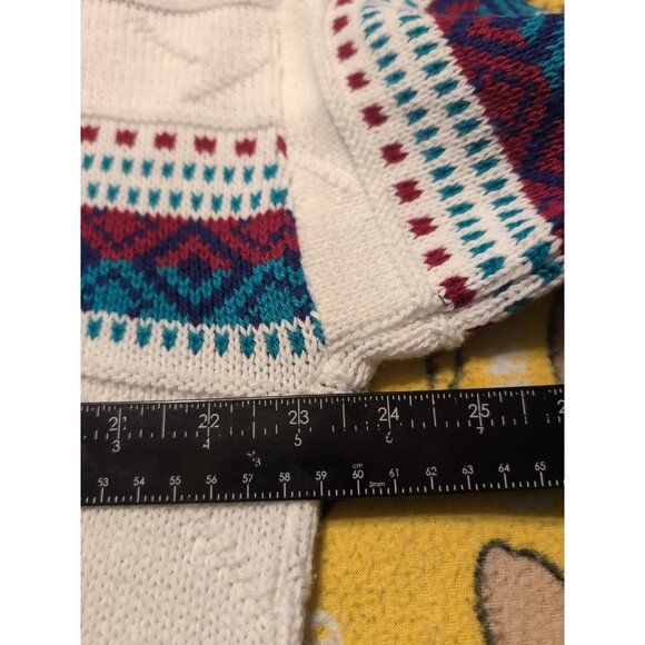 St John’s Bay Vintage Geometric Knit Cotton Heavyweight Sweater Size L USA - Picture 5 of 6